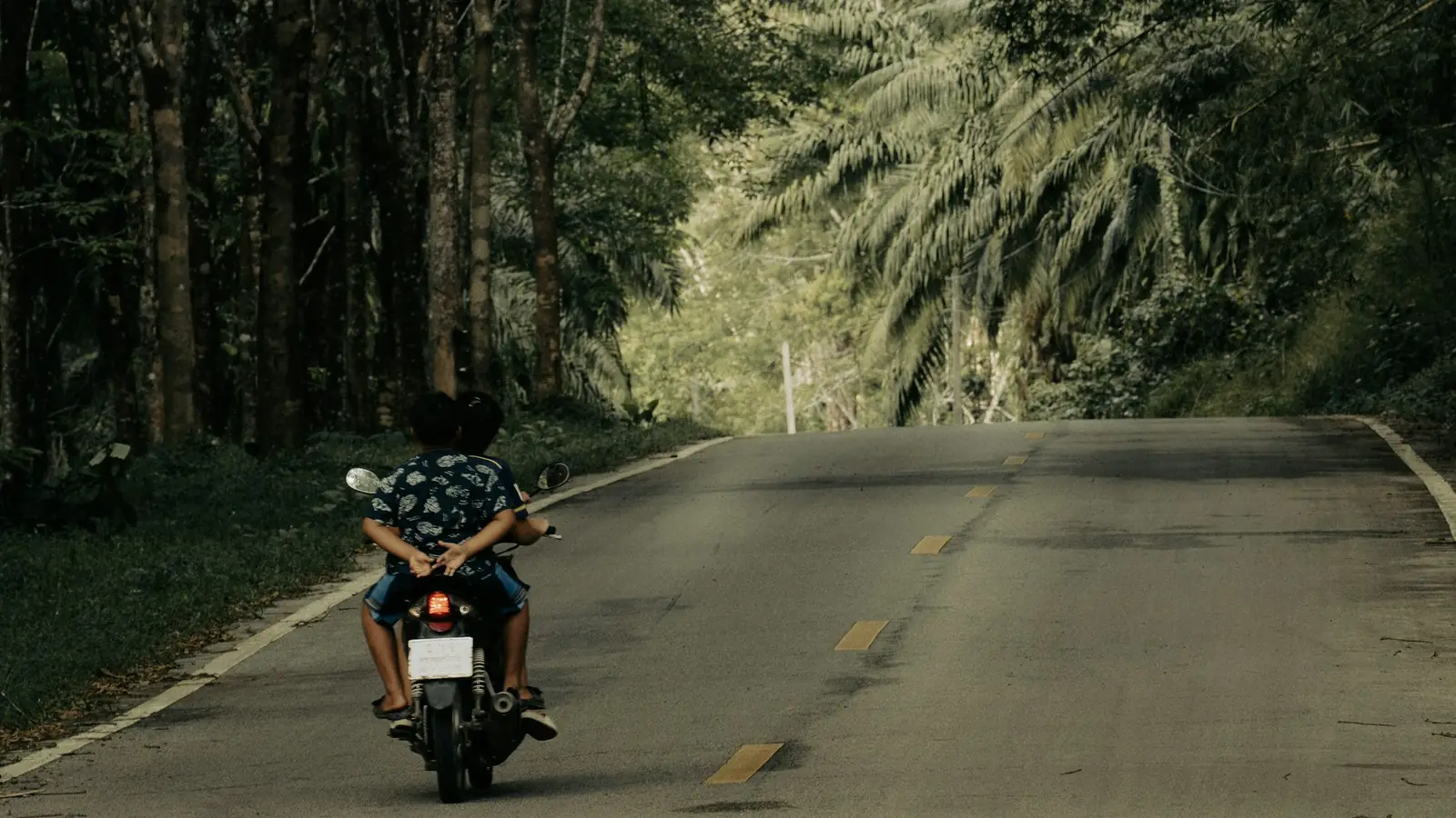 Riding a motorcycle